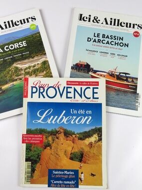 Lot of 3 ICI & AILLEURS and PROVENCE magazines 1997, 2014 -IN FRENCH-
